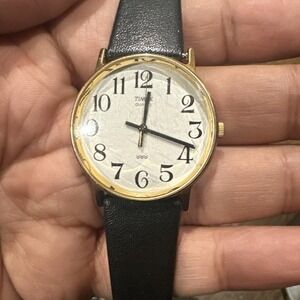 Working Vintage Timex Easy Reader Watch Women 32mm Gold Tone 1992 New Battery